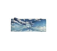 WHJSSF Bandeau doux et extensible pour nouveau-né avec imprimé ciel bleu et nuages blancs pour séances photo mignonnes et fêtes prénatales