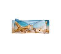 WHJSSF Bandeau pour bébé avec nœud en forme d'étoile de mer, coquillages, océan, plage, doux et extensible, accessoire de nouveau-né pour séances photos et fêtes prénatales - Couvre-chef doux, mignon