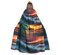 WHJSSF Beach Maui Hawaii Sunset Sea Waves Clouds Prints Halloween Adulte Cape à capuche - Très grande cape à capuche sans fermeture éclair