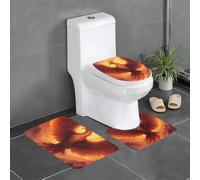 WHJSSF Beau lot de 3 tapis de salle de bain avec impression Phoenix - Tapis de sol antidérapant (61 x 40,6 cm) pour toilettes, meuble-lavabo et toilettes - Facile à nettoyer