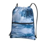 WHJSSF Beau sac à dos avec cordon de serrage imprimé paysage de neige - Sac de sport léger et pliable pour voyage, yoga, randonnée et essentiels du quotidien