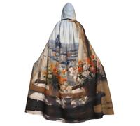 WHJSSF Beautiful Pylons in the Distance Printing Halloween Adult Hooded Cape Cape - Super Large Cape à capuche sans fermeture éclair