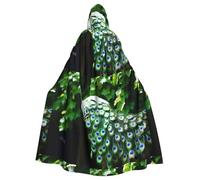WHJSSF Belle cape à capuche pour adulte avec motif de paon pour Halloween, jeu de rôle