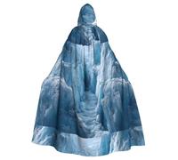 WHJSSF Blue Crevasses In The Glacier Prints Cape à capuche pour adulte - Très grande cape à capuche sans fermeture éclair