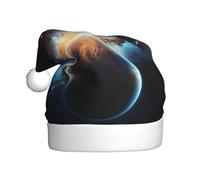 WHJSSF Bonnet de Noël pour adulte Motif planète spatiale et terre Convient pour Halloween, Noël et Nouvel An