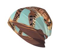 WHJSSF Bonnet tricoté tendance pour adulte motif léopard guépard - Doux, confortable et respirant - Noir