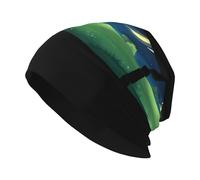 WHJSSF Bonnet tricoté tendance pour adulte Motif prairie sous le ciel étoilé doux, doux pour la peau, respirant, séchage rapide et élastique noir