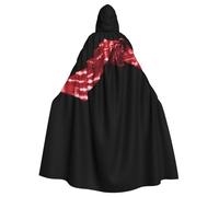 WHJSSF Cape à capuche carrée avec nœud papillon pour Halloween - Rouge dégradé - Pour fêtes costumées, cosplay