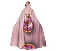 WHJSSF Cape à capuche en forme de couronne avec impression beignet pour adulte - Super grande cape à capuche