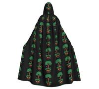 WHJSSF Cape à capuche Happy Party In The Tree Hole Prints Halloween pour adulte - Très grande cape à capuche sans fermeture éclair