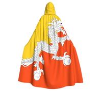 WHJSSF Cape à capuche imprimée drapeau du Royaume du Bhoutan pour Halloween pour adulte - Très grande cape à capuche sans fermeture éclair