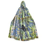 WHJSSF Cape à capuche noire avec nœud papillon pour Halloween et adulte Motif libellule sur l'herbe