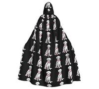 WHJSSF Cape à capuche pour adulte avec col rouge et motif dalmatien pour Halloween, jeu de rôle