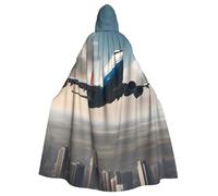 WHJSSF Cape à capuche pour adulte avec impression d'avion de haute altitude pour diverses fêtes et carnaval