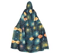 WHJSSF Cape à capuche pour adulte avec impression de rayons de corail sous-marins pour diverses fêtes et carnaval
