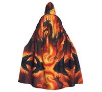 WHJSSF Cape à capuche pour adulte avec impression du Roi Dragon dans le feu, super grande cape à capuche