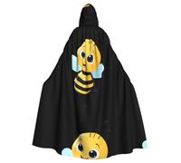 WHJSSF Cape à capuche pour adulte avec impression joyeuse petite abeille - Très grande cape à capuche sans fermeture éclair