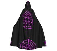 WHJSSF Cape à capuche pour adulte avec impression toile d'araignée fluo - Très grande cape à capuche sans fermeture éclair