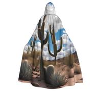 WHJSSF Cape à capuche pour adulte avec imprimé cactus - Très grande cape à capuche sans fermeture éclair