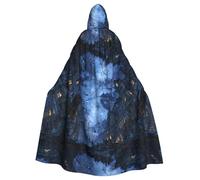 WHJSSF Cape à capuche pour adulte avec imprimé ciel étoilé brisé pour Halloween - Très grande cape à capuche sans fermeture éclair