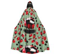 WHJSSF Cape à capuche pour adulte avec imprimé coccinelle pour jeux de rôle, costumes de scène, fêtes faciles d'entretien