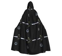 WHJSSF Cape à capuche pour adulte avec imprimé elfes voiliers - Très grande cape à capuche sans fermeture éclair