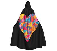 WHJSSF Cape à capuche pour adulte avec imprimé fragments d'amour colorés pour jeux de rôle, costumes de scène, fêtes facile d'entretien