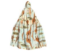 WHJSSF Cape à capuche pour adulte avec imprimé girafe et animaux d'Afrique - Très grande, confortable et durable