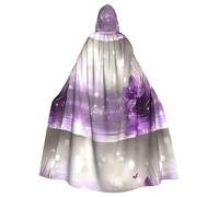 WHJSSF Cape à capuche pour adulte avec imprimé iris violet pour diverses fêtes et carnaval