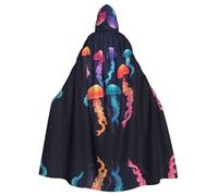 WHJSSF Cape à capuche pour adulte avec imprimé méduses colorées pour Halloween