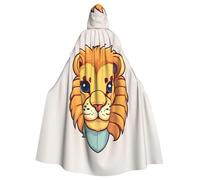 WHJSSF Cape à capuche pour adulte avec imprimé mignon petit lion de dessin animé - Super grande cape à capuche sans fermeture éclair