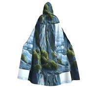 WHJSSF Cape à capuche pour adulte avec imprimé mousse glaciale - Très grande cape à capuche sans fermeture éclair