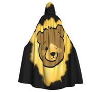WHJSSF Cape à capuche pour adulte avec imprimé « The little bear in the gold powder » - Très grande cape à capuche sans fermeture éclair