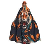 WHJSSF Cape à capuche pour adulte avec imprimé tigre féroce