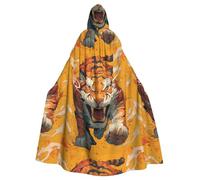 WHJSSF Cape à capuche pour adulte avec imprimé tigre féroce, sans fermeture éclair