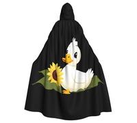 WHJSSF Cape à capuche pour adulte avec imprimé tournesol - Motif petit canard blanc - Pour jeux de rôle, costumes de scène, fêtes - Entretien facile