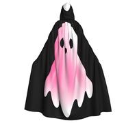WHJSSF Cape à capuche pour adulte avec motif fantôme rose dégradé pour Halloween, jeu de rôle