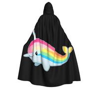 WHJSSF Cape à capuche pour adulte avec motif narval coloré pour Halloween, jeu de rôle