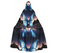 WHJSSF Cape à capuche pour adulte avec motif papillon géant sur l'eau pour diverses fêtes et carnaval