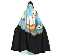 WHJSSF Cape à capuche pour adulte avec nœud papillon en forme de nuage - Motif cookies - Pour Halloween et cosplay