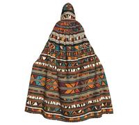 WHJSSF Cape à capuche pour adulte avec nœud papillon et texture ethnique tribale africaine pour Halloween, fête costumée, cosplay