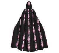WHJSSF Cape à capuche pour adulte avec nœud papillon imprimé léopard rose pingouin pour fête costumée, cosplay