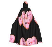 WHJSSF Cape à capuche pour adulte avec nœud papillon - Imprimé Love Cookies - Rose