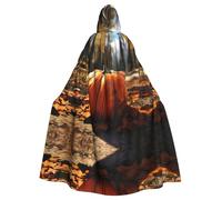 WHJSSF Cape à capuche pour adulte avec nœud papillon - Motif citrouille d'automne - Pour fêtes costumées, cosplay