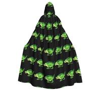 WHJSSF Cape à capuche pour adulte avec nœud papillon - Motif crocodile vert - Pour Halloween et cosplay