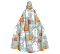 WHJSSF Cape à capuche pour adulte avec nœud papillon - Motif fantôme joyeux - Pour Halloween, fête costumée, cosplay