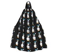 WHJSSF Cape à capuche pour adulte avec nœud papillon - Motif pingouin de golf - Pour Halloween, fête costumée, cosplay