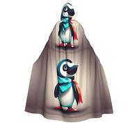 WHJSSF Cape à capuche pour adulte avec nœud papillon - Motif pingouin mignon - Pour Halloween et cosplay