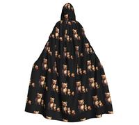 WHJSSF Cape à capuche pour adulte avec nœud papillon pour apprendre à marcher, Halloween, fête costumée, cosplay