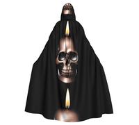 WHJSSF Cape à capuche pour adulte en fer et cuivre avec motif tête de mort - Très grande cape à capuche sans fermeture éclair